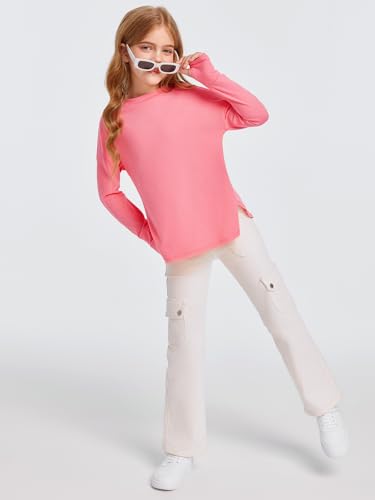 Meninas Camisetas Atléticas Manga Longa Ativo Secagem Rápida Tops Crianças Ginásio Yoga Camisetas co