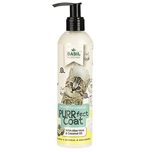 Basil Pet Purrfect Coat Cat Shampoo for Cats Paraben Free, No Artificial Fragrance, Vegan & Cruelty-Free