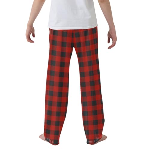 CaTaKu Boys Plaid Wool Checkered Pants for Boys Girls Wide Leg Sweatpants Kids Long Bottoms with Pockets Size 6-14Y2