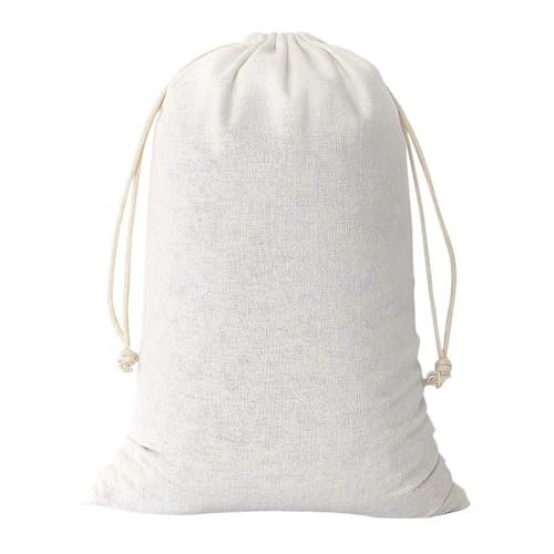 SumDirect 20Pcs Cotton Muslin Bags,White Large Lightweight Gift Bags Breathable Pouches with Drawstring Reusable Packing Storage Bags for Wedding, Party, Birthday (8x12inch) by SumDirect - Used condition - US$19.32