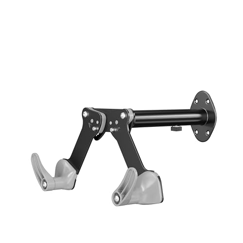 teraysun Soporte de pared para bicicleta, estante de almacenamiento horizontal ajustable, colgador de bicicleta para 1 bicicleta, garaje, gancho seguro y seguro para bicicletas de carretera, montaña o