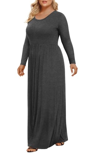 Image of LONGYUAN Women's Plus Size Maxi Dresses for Curvy Women Casual Long Dress XL-6XL