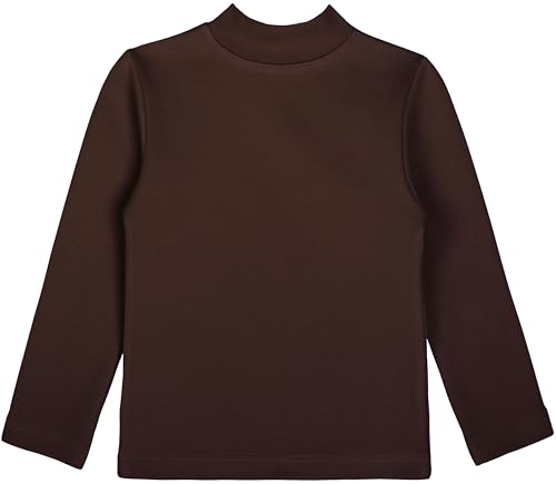 Image of Lilax Girls' Basic Long Sleeve Mock Turtleneck Cotton T-Shirt