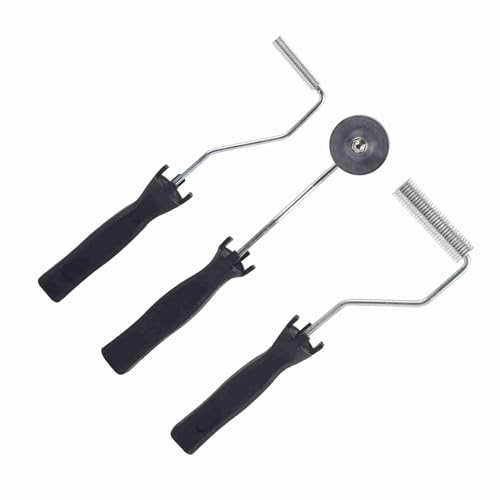 FRP Bubble Roller Fiberglas Roller Tools Kit Aluminiumlegierung Roller Set Ergonomischer ABS-Griff Kraftsparend für Faserverstärkte Kunststoffe (3-teiliges Set)