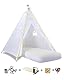 Heypappy Tipi Zelt für Kinder,Waschbares Tippi Kinderzelt Indoor inkl.Luftbett, Lichterkette & Ballons - Spielzelt für Drinnen/Draußen als Spielhaus für Mädchen/Jungen (Weiß)