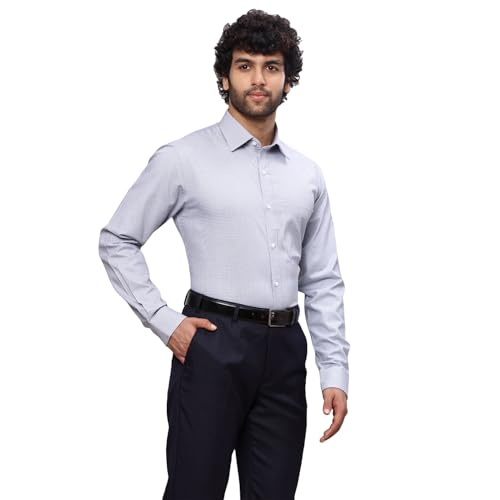 Image of Raymond Men's Cotton Checkered Slim Fit Shirt