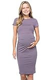 My Bump Women's Organic Cotton Short Sleeve Round Neck Casual Maternity Dress(Made in USA)(ORGA...