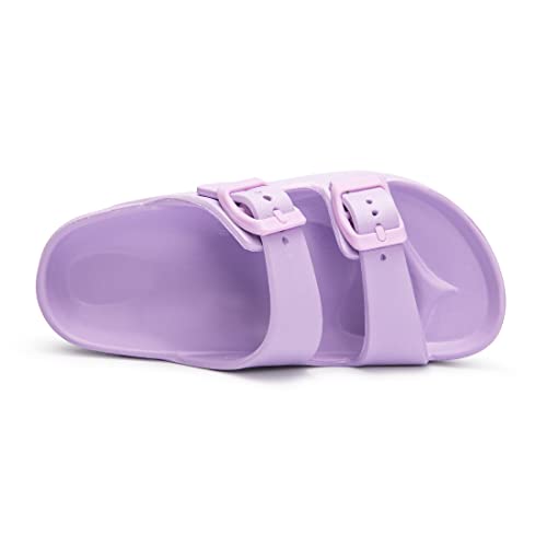 Image of FUNKYMONKEY Kids EVA Slides Waterproof Slip-on Pool Sandals for Boys Girls | Lightweight Plastic Sandals with Adjustable Double Buckle, Boys Girls Comfortable Non-slip Summer Shoes for Beach, Daily Wear