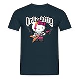 Spreadshirt Hello Kitty E-Gitarre Rock Style Männer T-Shirt, S, Navy