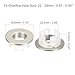 uxcell Sink Trim Overflow Cover, 3Pcs Sink Overflow Rings Bathroom Kitchen Basin Drain Cover Hole Insert in Hollow Round Caps, Brushed Silver