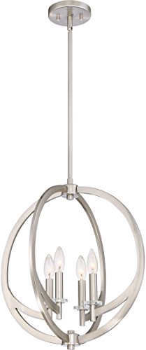 Quoizel On2818Bn Orion Pendant Ceiling Lighting, 4-Light, 240 Watts, Brushed Nickel (20"H X 18"W) #TOP9