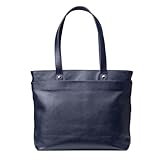 [サンワダイレクト] トートバッグ メンズ レディース 本革 大容量 A4ファイル ノートPC 14型 ファスナー レザー ビジネス ネイビー 200-BAG187NV