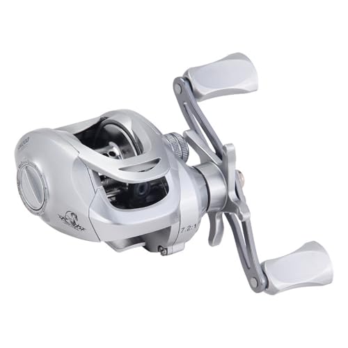 Rapporto di Recupero Veloce per una Pesca Attiva: Il mulinello da pesca KOSLEOW, con il suo rapporto di recupero di 7.2:1, è progettato per tecniche di pesca dinamiche come lo spinning, il jigging o il popping. Questo mulinello casting consente di recuperare l'esca rapidamente, stimolando l'istinto predatorio di spigole, lucci, pesci serra e molte altre specie, sia in acque dolci che salate. La versione per mancini (mano sinistra) offre un'operatività immediata.
