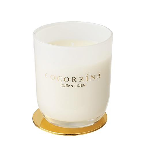 COCORRÍNA アロマキャンドルクリーンリネン（Clean Linen）ー清潔感の香り燃焼約40時間(180g) 風呂用 ギフト プレゼント
