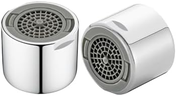 2 Stück FM22 (22mm) Strahlregler aus Messing, Wasserhahn Aufsatz | Einstellbarer Wasseraustrittswinkel, Geräuscharmes Säulenwasser, Sanfter Wasserstrahl, Abnehmbar Wasserhahn Sieb