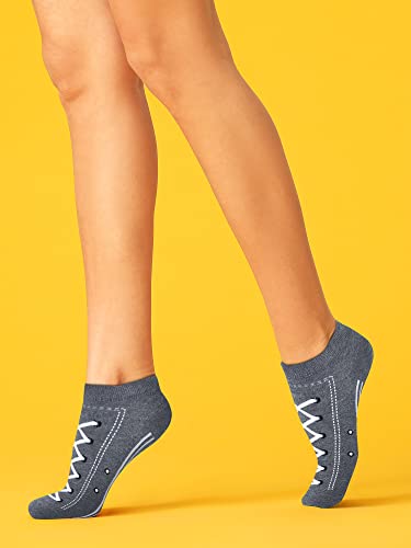 Kony Womens 5 Pairs Lightweight Cotton Novelty Low Cut Ankle Socks, Unique Fun Gifts For Teen Girls Size 6-10 (Shoes Sneaker) #TOP4