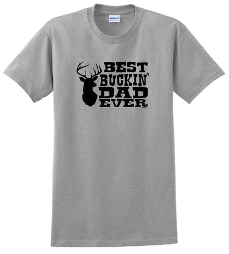 ThisWear Best Buckin' Dad Ever T-Shirt XL Sport Grey [PPP]