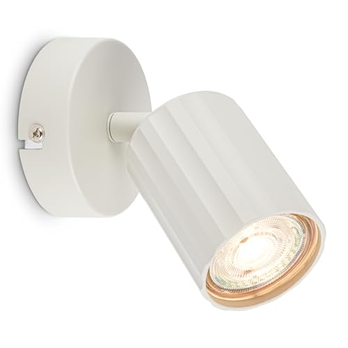 BRILONER - Applique murale intérieure, orientable, GU10, max. 9W, applique murale, applique murale chambre, lampe murale, 8x8,5 cm, blanc ancien