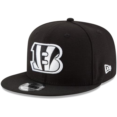 New Era NFL 9FIFTY Black/White Adjustable Snapback Hat Cap One Size Fits All (Cincinnati Bengals)