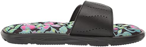Under Armour Girls Ignite Vi Graphic Fb Slide Sandal, Black (002)/White, 1 little_kid | Image 5