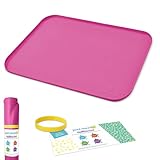 Just Messin’ Silicone Art Mat for Kids, Reusable Non-Slip Heat-Resistant Mat w Raised 0.6