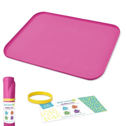 Just Messin’ Silicone Art Mat for Kids, Reusable Non-Slip Heat-Resistant Mat w Raised 0.6