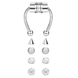 MSEKKO Piercing de tabique Falso magnético Anillo de Nariz de Herradura no Piercing aro de Nariz de Cristal