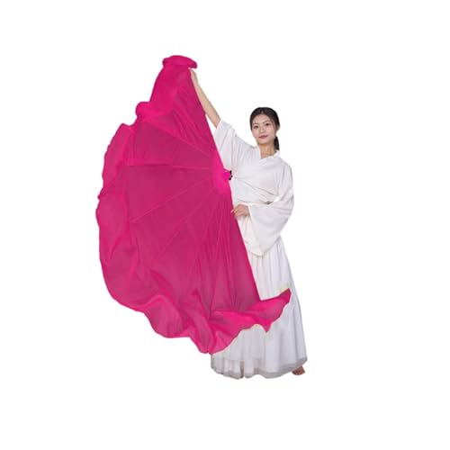Velo de abanico con gasa espina de pescado fluida de 85cm para danza escénica