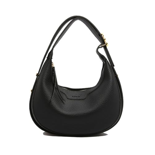Sac bandoulière croissant noir en cuir vegan de qualité supérieure pour femme