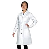The Lab Coat Project - 綿100% Chemistry レディース 6ポケットロング、スナップ、袖口、ハウイーカラー、ベルト付き, ホワイト, 2X-Large