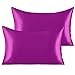 BeddingClearance 2 Pack Silk Satin 14x20 Toddler Pillowcases, Super Soft and Silky Envelope Closure Cooling Travel Pillow Cases for Nursery, Kids, Boys and Girls, Purple
