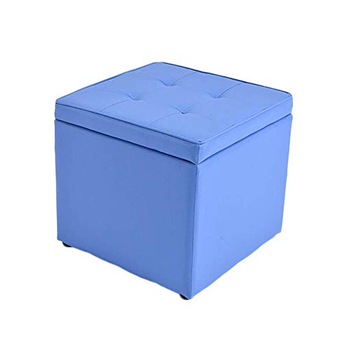 Cube de rangement en cuir bleu pour ranger et libérer l'espace