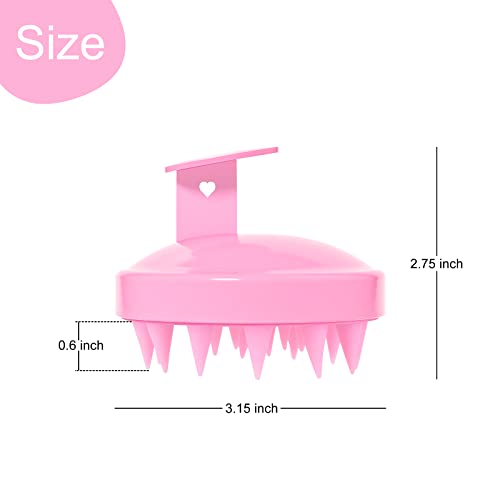 Cfeclog 2 Pack Scalp Massager, Hair Scrubber Head Massager Brush, Soft Silicone Bristles, Compatible With Men Women Kids Pet (Pink+Purple) #TOP1