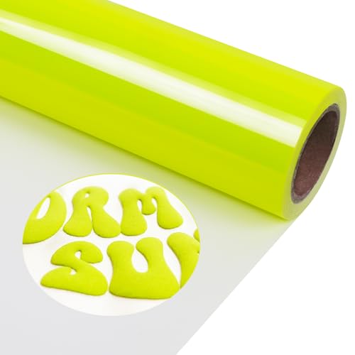 TORC Neon Yellow Puff Vinyl Heat Transfer Iron on Vinyl 12"x5ft for T-Shirt
