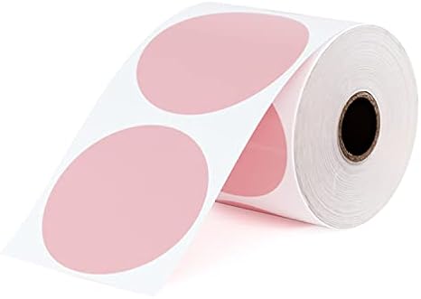 Phomemo 241BT Bluetooth Thermal Shipping Label Printer 4X6 - Wireless Thermal Label Printer for Shipping Packages + 2 Inch Pink Circle Thermal Sticker Labels 750
