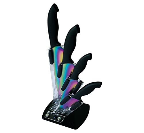 Pradel Excellence - BC004TI - Bloc de 4 Couteaux Lames Revêtement en Titane