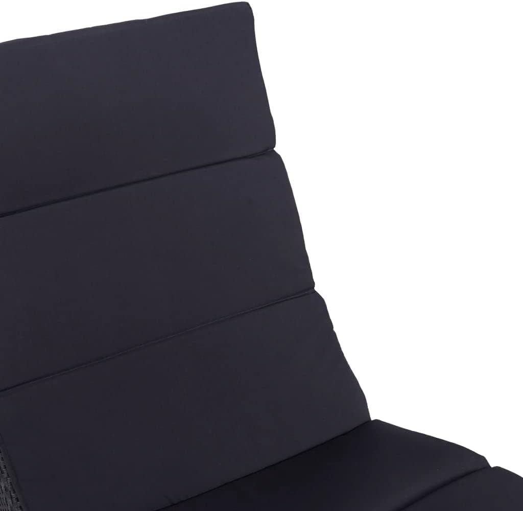 Rattan daybed sunbed,Folding Lounge Chairs,Wicker Furniture for Patio, Backyard, Garden,Sunbed with Cushion Poly Rattan Black