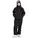 DOOK SNOW Ski Suit for Men & Women – Waterproof Windproof Jacket & Pants Set for Winter Sports (Black Black, XXL)