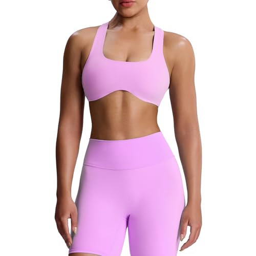 Image of Aoxjox Define Sculpt Racerback Sports Bra | women's workout fitness yoga crop tank, breathable fabric, 4-way stretch, moisture-wicking, gym essential