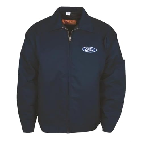 David Carey Originals Officially Licensed Ford Logo Work Jacket For Men (Blue)