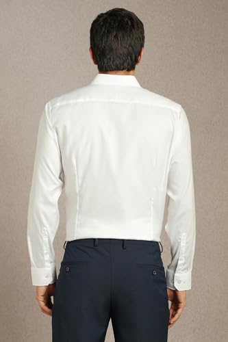 Image of Louis Philippe Men's Slim Fit Easy to Iron Everyday wear Premium Cotton Full Sleeve Solid Formal Shirt