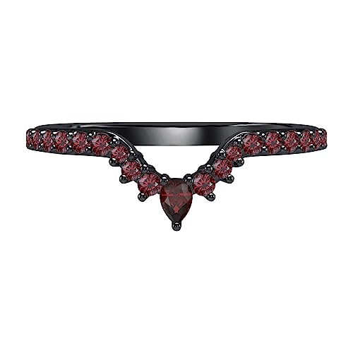 1.10 Ctw Pear & Round Cut 14K Black Gold Over Stackable Curved Half Eternity Band Ring For Women's2