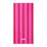 Kaufman - Personalized Velour Beach and Pool Towel 100% Cotton 30in X 60in Solid Color Bath Towel Embroidered (Pink/Coral)