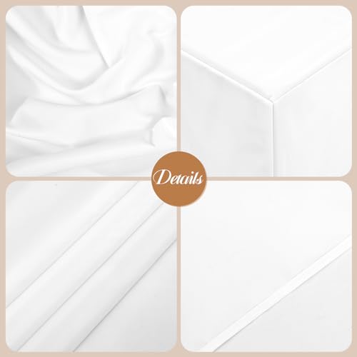 1 Pack Bierbank Hussen & Biertisch Husse 3er-Set, 220 x 50 x 80 cm in Bierzeltgarnitur, Biertischhusse Premium für 50 cm Blickdicht waschbar Tisch für Outdoor-Bankette (Weiß)