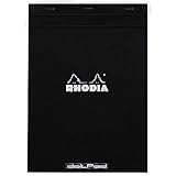Tamaño a4 – 210 x 297 mm RHODIA 18559C - Bloc-Notes Agrafé Dotpad N°18 Black - A4 - Pointillés Dot - 80 Feuilles Détachables - Papier Clairefontaine Blanc 80 g/m² - Couverture en Carte Enduite Souple et Résistante - Basics