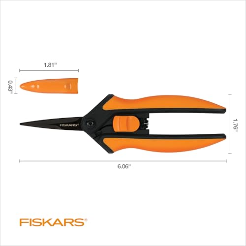 Fiskars 6" Pruning Scissors (2-Pack) for Flowers, Buds, Weeds and Small Plants, Garden Snips with Resin Resistant Nonstick Stainless Steel Blades, Gardening Trimmers with Comfortable Handle - Image 6