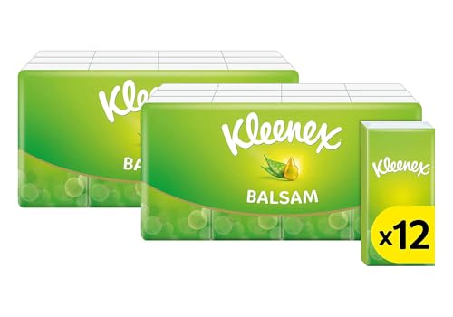 Kleenex Balsam Tissues with Aloe Vera & Vitamin E - Ultra-Soft Facial Tissue Paper - Travel Tissues for On-The-Go -Tissues Pocket Packs - Moisturizing Pocket Tissues - 2 Pack + Cheeroo Magnet