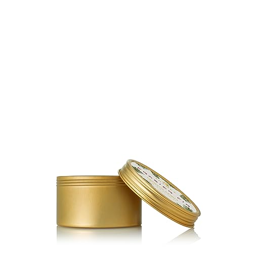 Thymes Travel Tin Holiday Candles – Scented Candles for Home Decor – Winter Scents – Christmas Gifts – Luxury Home Fragrance Gifts for Women & Men – Gold (Frasier Fir, 2.5 oz)
