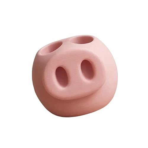 Fahoujs Cartoon Piggy Snout Toothbrush Stand Toothpaste Holder Bathroom Countertop Vanity Pen Toothbrush Stand Toothpaste