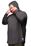 STRONGSIZE Men's Big and Tall Thermal Waffle Hoodie – Lightweight Longer Length Long Sleeve Hoodie Black 7XL